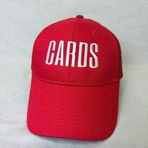 Big Accessories Trucker‎ Hat Cards Embroidered Mens OSFM Red Snapback Mesh Cap